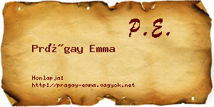 Prágay Emma névjegykártya