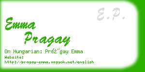 emma pragay business card